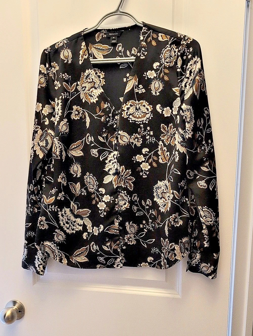 Floral Blouse in Black & Gold